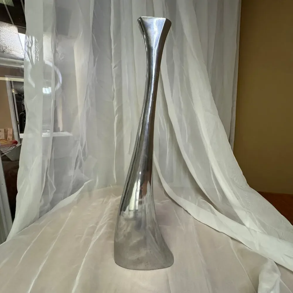 Extra Tall Pewter Bud Vase 19 inch by Armel Interprise